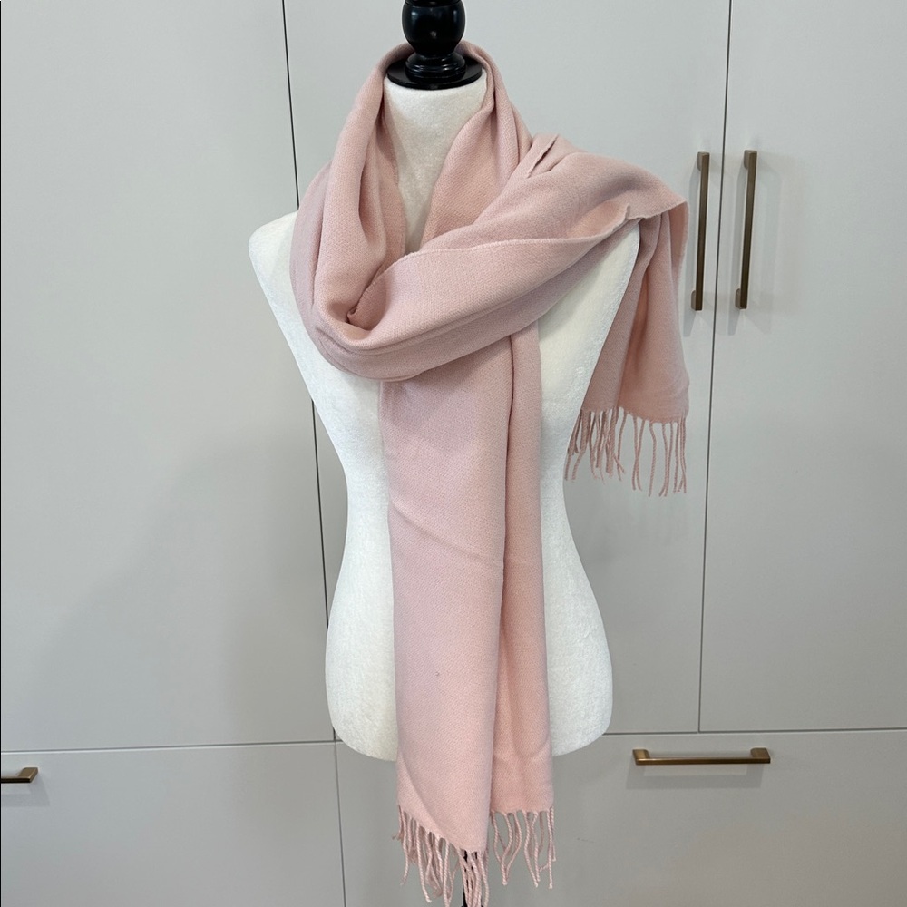 Main Character Soft Pink Fringed Scarf